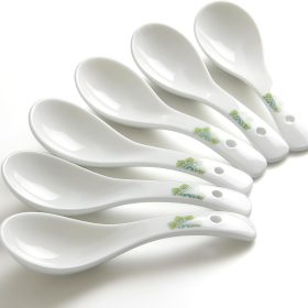 White ceramic soup spoon set (6-piece)