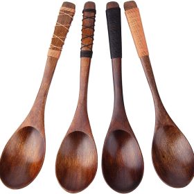 Handmade-style wooden spoon 4-piece set