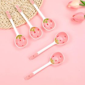 Strawberry-shaped ceramic spoon set (5-piece)
