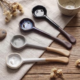 Vintage-style ceramic spoon set (4-piece)