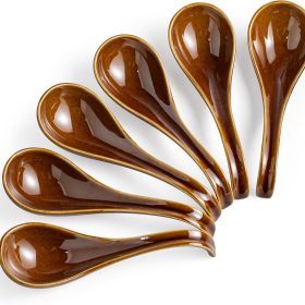 Brown soup spoon set (6-piece)