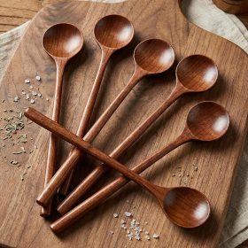 Brown wooden spoon 6-piece set